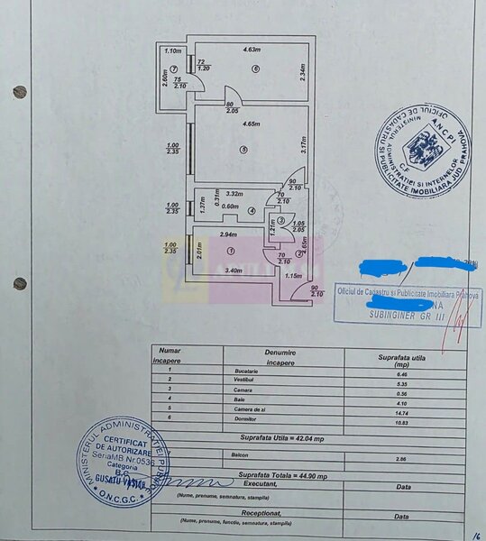 Apartament cu 2 camere, et 1 in Campina